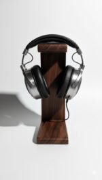 ᵀᴹ Custom Wood Headphone Stand, Headphone Holder, Docking Station, Desk Organiser, Office Decor, Gift for him, Music Lover, (Sheesham Wood)