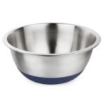 A-ONE Stainless Steel Mixing Bowl with Anti-Skid Base|Durable Stainless Steel Bowls for Easy Storage (24cm, Silver)