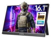 ARZOPA 16.1''144Hz Portable Monitor, 106% sRGB FHD 1080P Kickstand Portable Gaming Monitor with Speaker HDR, Ultra Slim, Eye Care Screen for Laptop, PC, Mobile,PS5, MacBook- USB C & HDMI Connectivity