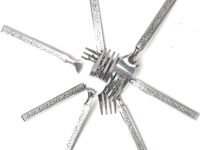 ATEVON Steel Stainless Fork Designer Cutlery Set for Dining Table Stylish Kitchen (Design May Vary) - Pack 12