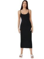Aahwan Women's & Girls Midi Baby Pink Solid Cami Bodycon Casual Dress