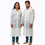 Allextreme EVA Waterproof Unisex Rain Coat Hooded Full Sleeves Outdoor Men, Women, Boys & Girls Rainwear Poncho Raincoat for Camping, Hiking & Travelling (Universal Size,1 Pc White)