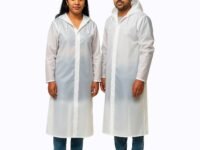 Allextreme EVA Waterproof Unisex Rain Coat Hooded Full Sleeves Outdoor Men, Women, Boys & Girls Rainwear Poncho Raincoat for Camping, Hiking & Travelling (Universal Size,1 Pc White)