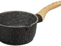 Amazon Brand - Solimo Die Cast Aluminium Non Stick 5 layer coating Sauce Pan (17cm, Black)
