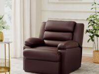 Amazon Brand - Solimo Dolny 1 Seater Leatherette Recliner (Chocolate)