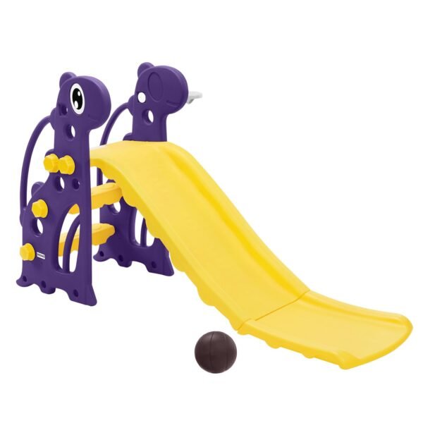 Amazon Brand - Solimo Modern Super Slide with Basketball for Indoor & Outdoor Use | Safe & Fun | Ideal for Boys & Girls | Toy for Kids | Easy Assembly | Suitable for Age 24M-4Y, Multicolor