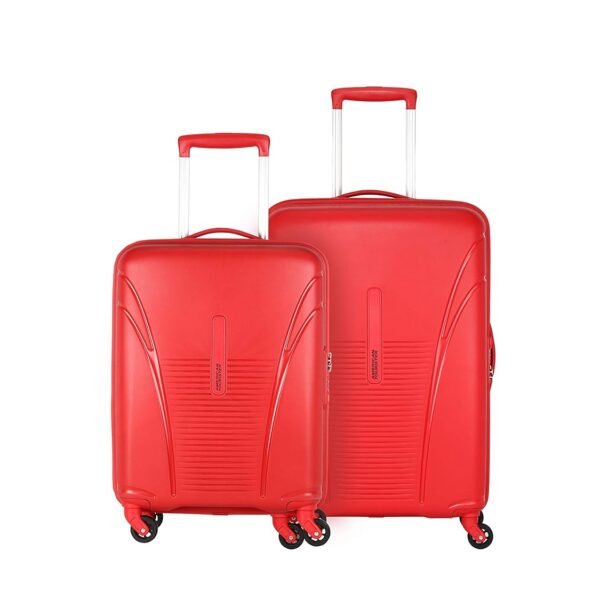 American Tourister Ivy Spinner Polypropylene (Pp) 2 Pc Set Red Hard Luggage Suitcase with TSA Lock Small & Medium Sets (55Cm + 68 Cm), Small, Medium