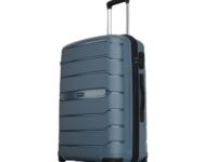 Aristocrat Liberty Medium (Check-in) Polypropylene Hard Spinner Trolley Bag, 68Cm|Combination Lock|8 Wheels|3 Years International Warranty|Spanish Blue