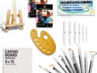 Artright 2-in-1 Painting & Sketching Art Set – All-in-One Creative Kit with Canvas, Brushes, Artist Paints, Blending Stumps & Mixed Media Paper – Perfect for Beginners & Hobbyists