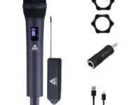 Audio Array AM-W33 UHF Metal Solo Wireless Microphone Set | Built-in Rechargeable Battery | 6–8 Hours Backup | 50M Range | Karaoke, Wedding, DJ, Church | PA System, Amplifier, Mixer, Party Box