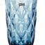 BINZO Color Water Glasses, Set of 6, 400 ml, Textured Blue Highball Colored Glassware, Drinking Tumbler Glass for Juice, Drinks, Home, Kitchen, Beverage, Gift (Blue, Long, 400 ml, Set of 6)
