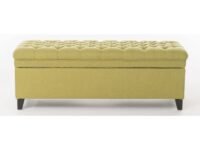 BLACK OAK Rolf 50'' Upholstered Storage Bench Sofa Settee Storage Ottoman with Storage Fabric Green