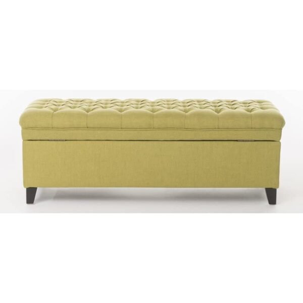 BLACK OAK Rolf 50'' Upholstered Storage Bench Sofa Settee Storage Ottoman with Storage Fabric Green