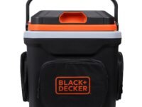 BLACK+DECKER BDC24L 24 Litre Thermoelectric Pre-Cool Portable Automotive Car Beverage Cooler & Warmer, Used To Store Beverages, 1 Year Warranty, ORANGE & BLACK