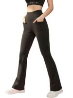 BLINKIN Flared Gym Pants for Women's Workout - The Ultimate Yoga Pants | Workout Lowers | Gym Track Pants for Women with Side Pockets (4830)