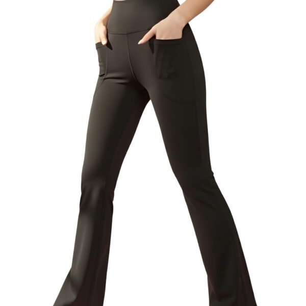 BLINKIN Flared Gym Pants for Women's Workout - The Ultimate Yoga Pants | Workout Lowers | Gym Track Pants for Women with Side Pockets (4830)