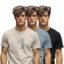 BULLMER Trendy Printed Cotton Blend Crew Neck/Round Neck Half Sleeve Tshirt for Men - Pack of 3