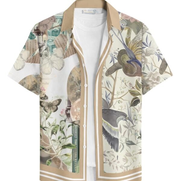 BULLMER Trendy Regular Fit Printed Half Sleeve Shirt for Men