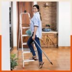 Bathla Advance 5-Step Aluminium Ladder | 150 Kg Load Capacity | Anti-Slip Steps | Sure-Hinge Technology | Home Use Step Ladder | 5 Year Warranty