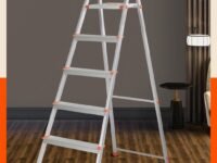 Bathla Safex 6-Step Aluminium Ladder for Home | 150 Kg Load Capacity | Anti-Slip Steps | Sure-Hinge Technology | Edge Guards | Foldable Design | 5 Year Warranty