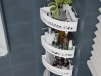 Bathroom Shelf for Wall Multipurpose Wall Mounted Bathroom Accessories Wall Stand Shelf with Hooks Bathroom Shelf for Wall with Hooks