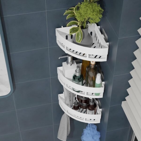 Bathroom Shelf for Wall Multipurpose Wall Mounted Bathroom Accessories Wall Stand Shelf with Hooks Bathroom Shelf for Wall with Hooks