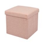 Black Gold The Finer Touch Jute Feel Z27 Storage Ottoman for Living Room - Space Saving Box Storage Stool - Fancy Ottoman 30CM (Orange)
