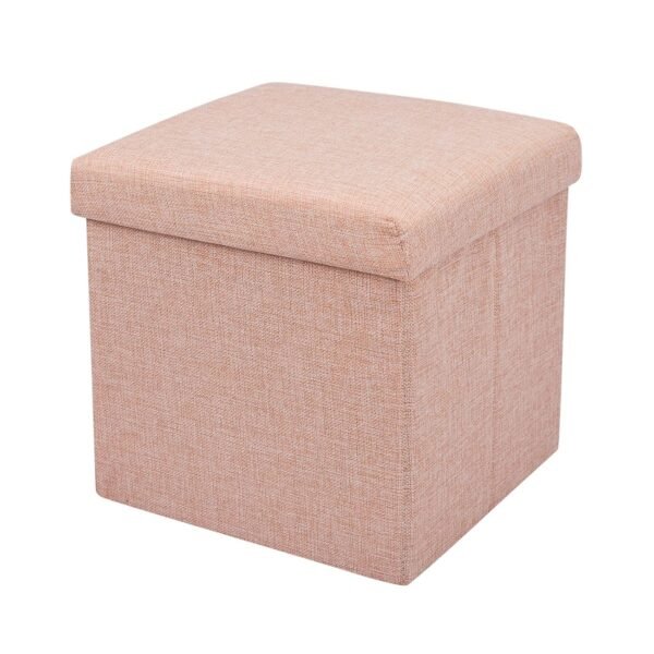 Black Gold The Finer Touch Jute Feel Z27 Storage Ottoman for Living Room - Space Saving Box Storage Stool - Fancy Ottoman 30CM (Orange)