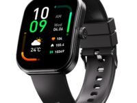 Boat Wave Sigma 3 Curv Smartwatch with 2.01” (5.33 cm) Immersive Curved Display, Metallic Finish, Functional Crown, BT Calling, Sleep, Stress, Heart Rate & SpO2 Monitoring, SOS, IP68 (Black Active)