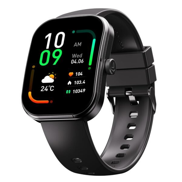 Boat Wave Sigma 3 Curv Smartwatch with 2.01” (5.33 cm) Immersive Curved Display, Metallic Finish, Functional Crown, BT Calling, Sleep, Stress, Heart Rate & SpO2 Monitoring, SOS, IP68 (Black Active)