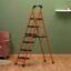 BonKaso Premium Steel Multipurpose Climb Easy Anti-Slip 6-Step Foldable Ladder with Safety Clutch Lock, Support Handle and Tool Tray for Home - (Orange & Black)