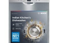 Bosch 13 Place Setting (fits up to 70 utensils) Free-Standing Dishwasher for Indian Utensils | Hygiene+ & Intensive Kadhai Program (SMS66GI01I, Silver Inox, Removes 99.9% Germs, Inbuilt Heater)