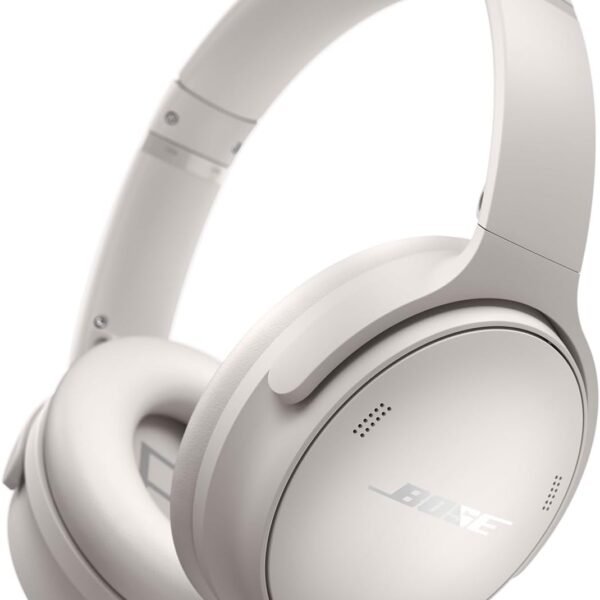 Bose QuietComfort Headphones - Wireless Bluetooth Headphones, Active Over Ear Noise Cancelling and Mic, USB-C Charging, Deep Bass, Up to 24 Hours of Playtime, White Smoke