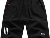 CBlue Men's Outdoor Quick Dry Lightweight Sports Shorts with 2 Zipper Pockets, Breathable Hiking Running Gym Workout Athletic Shorts