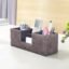 CLADD INTERNATIONAL Vegan Leather Counter Top Desk Organizer | Eco Friendly Rectangular Design & Multi Functional Storage Table Accessories | Home | Office Stationary | Grey