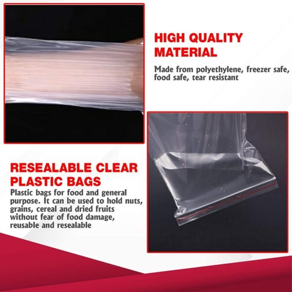 CLassiC Eco Friendly Bags SVP - Zip Lock Pouch Reusable|Clear Plastic Bags Storage Pouches &Durable Press Seal Apply to Kitchen Jewellery Storage -100PCS (7X10 Inches)