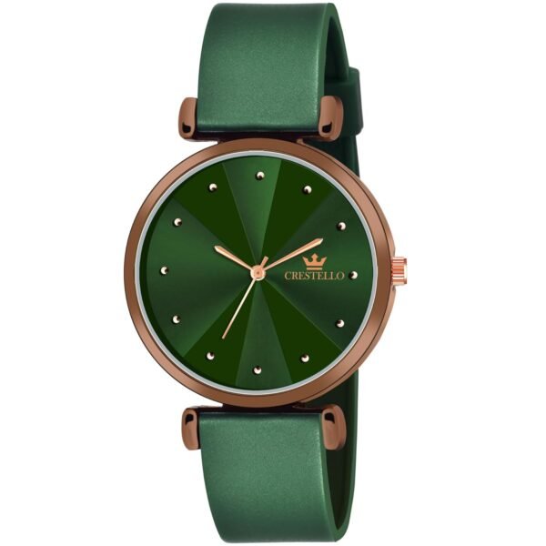 CRESTELLO Silicone Strap Analog Wrist Watch for Women (Black/Blue/Green/Brown) | CR-Ck137