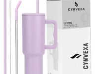 CYNVEXA Tumbler with lid and Straw 1200ML Cup Stainless Steel Vacuum Insulated Tumbler for Water, Iced Tea or Coffee 1.2L Office Gym Travelling (40 - Oz - Lavender Mist)