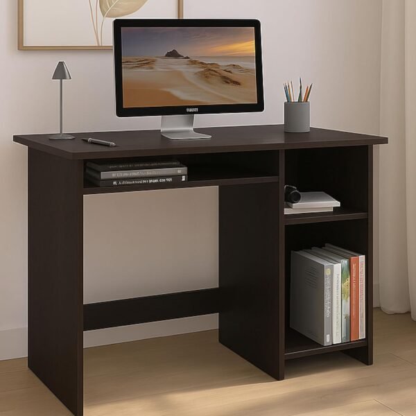 Callas Engineered Wood Computer Desk – Small Modern Writing Desk for Home Office, Bedroom, or Living Room – Sturdy & Simple Laptop Table (CB-ST-03-Black)