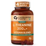 Carbamide Forte L Theanine 200mg with Vitamin B Complex | L Theanine Supplements for Relaxation, Mood, Focus & Energy Levels | Stress Support Formula – 120 Veg Tablets