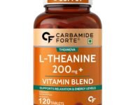 Carbamide Forte L Theanine 200mg with Vitamin B Complex | L Theanine Supplements for Relaxation, Mood, Focus & Energy Levels | Stress Support Formula – 120 Veg Tablets