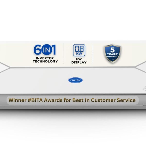 Carrier 1.5 Ton 3 Star, New Star rated, Flexicool Inverter Split AC (Copper, Convertible 6-in-1 with Smart Energy Display, Insta Cool, Auto Clean, PM 2.5 Filter, ESTER EDGE Gxi-CAI18EE3R36F0, White)