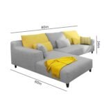 Casaliving Broden 3 Seater Sofa Cum Bed for Living Room (Grey Fabric) Premium Fabric Sofa