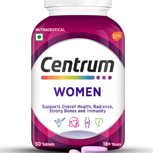 Centrum Women -Multivitamin Tablet for Women|With 23 Vital Nutrients including Zinc,Magnesium,Vitamin B,C,D, Calcium for Energy, Immunity,Radiance,Strong Bones and Overall Health|Veg - 50 tablets