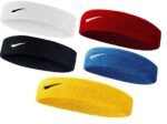 Cotton Headband Sports, Men's women'sGym Workout,Yoga Sweatband-All Sports Wear Headband Fitness Band Unisex (Pack of 5) Red/Yellow/White/Black/Blue