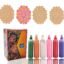 CraftVatika Set of 6 Rangoli Colour Powder Tube Kit with 4 Rangoli Templates Stencils Diwali Decoration Items Bottles Tool Floor Art Rang for Home Navratri Pongal Pooja Mandir Decor