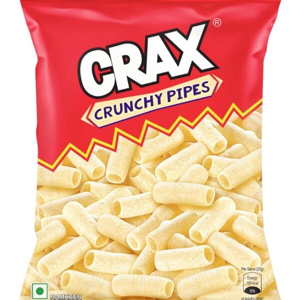 Crax Crunchy Pipes Puffs 77g/72g/73g | Crunchy Snack | Social Gatherings, Fun Snack | Crunchy Gourmet Snacks for Parties, Drinks, Tea & Coffee | 100% Vegetarian (Weight may vary)