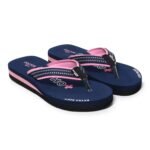 Doctor Walk Soft Comfort Flip Flops, Black and Red, Cushioned Thong Sandals Slipper for Women's