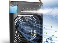 Drumstone (Exclusively 𝟭𝟬+𝟱 Year Warranty) Drumstone (Exclusive Summer With 15 Years Warranty 4-in-1 Portable Air Cooler Fan with 7-Color LED Light, USB Powered, 600ML Water Tank _Multicolor