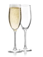 Elegant Crystal Champagne Glass Flutes with Stem Stylish and Unique Wine Glass Long Champ 180 ML - Set of (4)